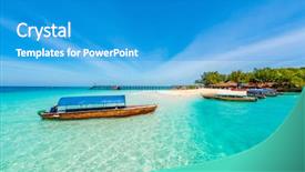  Presentation with zanzibar - Slide set consisting of near zanzibar shore in africa background and a teal colored foreground