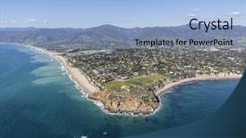  Presentation with california - Beautiful presentation theme featuring nearby beaches in malibu backdrop and a light blue colored foreground