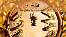  Presentation with new year - Colorful presentation enhanced with olden times - nearly twelve o'clock midnight new backdrop and a gold colored foreground