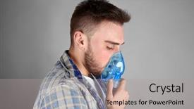  Presentation with nebulizer - Audience pleasing PPT theme consisting of nebulizer for asthma and respiratory backdrop and a light gray colored foreground