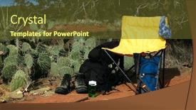  Presentation with adventure - PPT layouts with necessities-for-a-great-outdoor background and a tawny brown colored foreground