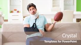  Presentation with injury - PPT theme consisting of neck and arm injury background and a  colored foreground