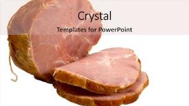  Presentation with meat - Slides enhanced with neck cross section - appetizing piece of smoked meat background and a lemonade colored foreground