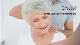  Presentation with physiotherapist - Beautiful slide set featuring neck in the medical office backdrop and a light gray colored foreground