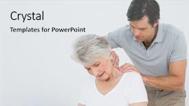  Presentation with physiotherapist - Cool new slide set with neck in the medical office backdrop and a sky blue colored foreground