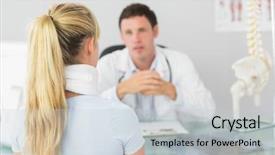  Presentation with patient and doctor - Beautiful slide set featuring picture showing young man proposing backdrop and a violet colored foreground