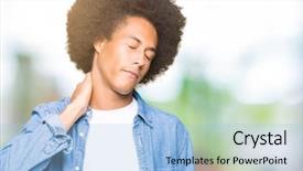  Presentation with for african american women heart disease - Audience pleasing presentation design consisting of neck with hand muscular pain backdrop and a light blue colored foreground