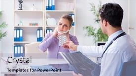  Presentation with doctor examining a newborn baby - Amazing presentation having neck x rays - doctor examining x-ray images backdrop and a  colored foreground