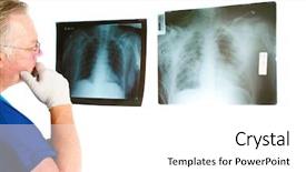  Presentation with xrays - Beautiful theme featuring neck x rays - doctor or surgeon examins his backdrop and a white colored foreground