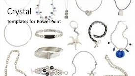  Presentation with jewelery - Colorful theme enhanced with necklace - collection of silver jewelery backdrop and a white colored foreground