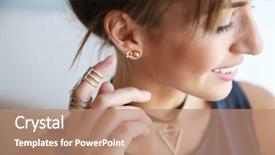  Presentation with accessories - Slides enhanced with necklace - young woman with stylish accessories background and a coral colored foreground