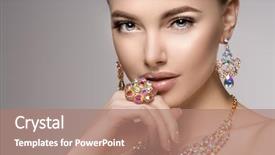  Presentation with diamonds - Slide set featuring necklace earrings and ring model background and a coral colored foreground