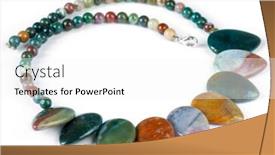 Presentation with gems - PPT layouts featuring necklace-made-of-semi-precious background and a white colored foreground