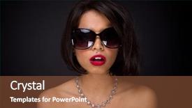  Presentation with sexy - Cool new PPT theme with neckled - sexy brunette elegant woman expressed backdrop and a  colored foreground