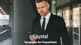  Presentation with building - PPT theme consisting of necktie - portrait of a smiling young background and a dark gray colored foreground