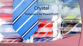  Presentation with blue - Colorful slides enhanced with necktie hanging over a display backdrop and a  colored foreground