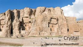  Presentation with ancient iran - Audience pleasing presentation design consisting of necropolis in pars province iran backdrop and a soft green colored foreground