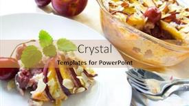  Presentation with cherry - Theme featuring nectarine-and-cherry-cobbler background and a yellow colored foreground