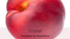  Presentation with fruit - Cool new slide deck with nectarine-fruit-isolated-on-white backdrop and a red colored foreground