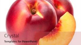  Presentation with fruit - Cool new slide set with nectarine-fruit-isolated-on-white backdrop and a red colored foreground