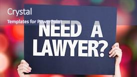  Presentation with law case - Amazing slide set having need a lawyer card backdrop and a ocean colored foreground