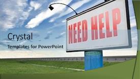  Presentation with helping hand - Theme enhanced with need help or wanted helping background and a light blue colored foreground