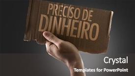  Presentation with lost people - Colorful PPT theme enhanced with need money in portuguese backdrop and a dark gray colored foreground