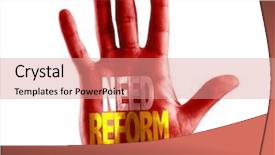  Presentation with reform - Slide deck enhanced with adapting science - need reform written on hand background and a coral colored foreground