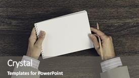  Presentation with hands down - PPT layouts enhanced with need to write it down background and a  colored foreground