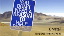  Presentation with desert - Beautiful slide deck featuring volunteers needed - you don't need a reason backdrop and a coral colored foreground