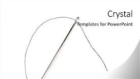  Presentation with needle - PPT theme featuring needle and thread isolated on white background and a white colored foreground