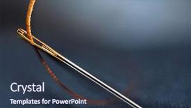  Presentation with thread - Cool new PPT layouts with tailoring - needle and thread backdrop and a tawny brown colored foreground
