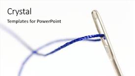  Presentation with sewing needle - Audience pleasing slides consisting of needle and thread on white backdrop and a white colored foreground