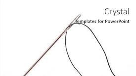  Presentation with needle - PPT theme having needle and thread background and a white colored foreground