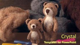  Presentation with felted wool - PPT layouts consisting of needle-felted-bears-and-batting background and a  colored foreground
