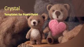  Presentation with felted wool - Theme consisting of needle-felted-bears-with-heart background and a  colored foreground