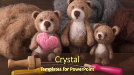  Presentation with felted wool - Presentation enhanced with needle-felted-bears-with-heart background and a  colored foreground