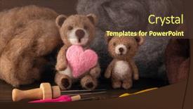  Presentation with felted wool - Presentation with needle-felted-bears-with-heart background and a  colored foreground