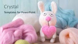  Presentation with felted wool - Slide set featuring needle-felted-rabbit-with-heart background and a  colored foreground