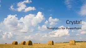  Presentation with skies - Cool new slides with needle hay stack - haystacks under the skies backdrop and a  colored foreground