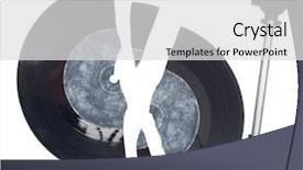  Presentation with vinyl record - Presentation theme featuring needle head and broken vinyl background and a light gray colored foreground