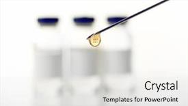  Presentation with needle - Colorful slide set enhanced with needle of syringe with ampules backdrop and a white colored foreground