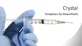  Presentation with liquid drug - Theme enhanced with representing healthcare or drug abuse background and a white colored foreground