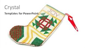  Presentation with ornament - Beautiful PPT theme featuring needlepoint stocking ornament isolated on a white background backdrop and a white colored foreground