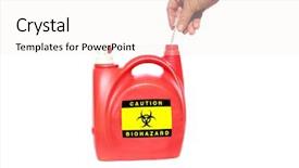  Presentation with laundry room - Slide deck featuring needles are a bio hazard background and a sky blue colored foreground