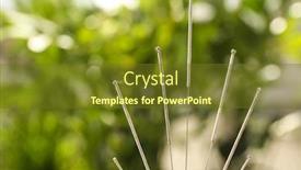  Presentation with needles - Cool new presentation design with needles-for-acupuncture-on-blurred backdrop and a tawny brown colored foreground