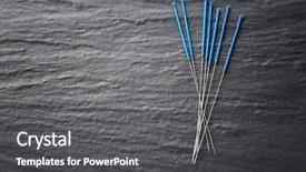  Presentation with needles - PPT theme having needles for acupuncture on dark background and a dark gray colored foreground