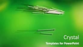  Presentation with acupuncture - Presentation consisting of needles-for-acupuncture-on-green background and a shamrock green colored foreground
