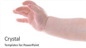  Presentation with baby - Audience pleasing slide deck consisting of child s needs - baby's hand gesturing isolated backdrop and a white colored foreground
