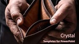  Presentation with helping man - Presentation theme featuring helping needy - poor man showing his empty background and a wine colored foreground